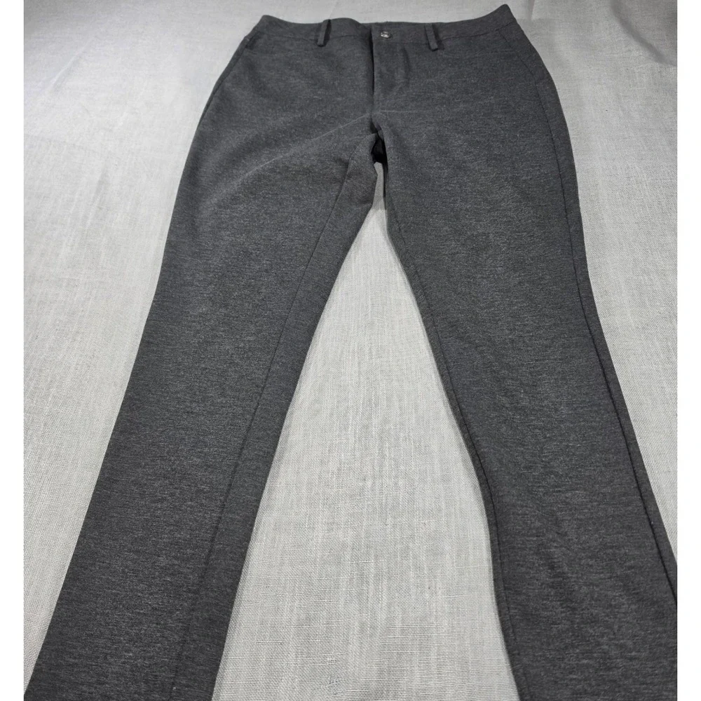 Michael Kors Ponte Knit Pants Womens 8 Charcoal Gray Excellent Slim Leg Logo